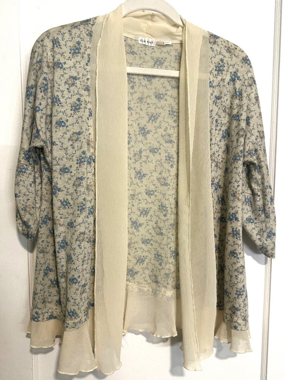 Beautiful! "Blue Bird" Open-Front Topper Cardigan, Size L